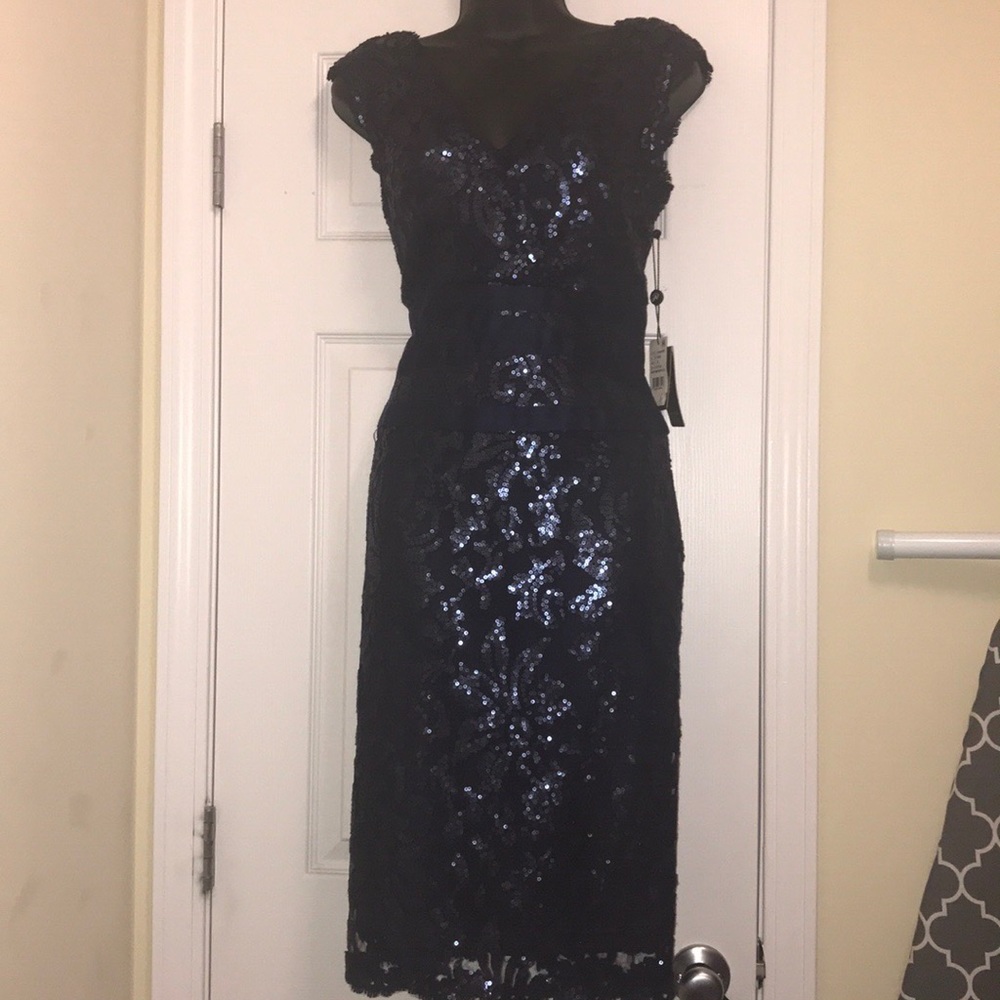 Adrianna Papell Navy Cocktail Dress